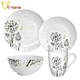Grey Gold Floral Tableware